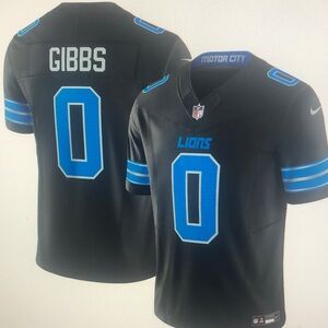 Jahmyr Gibbs Black Vapor Stitched Jersey